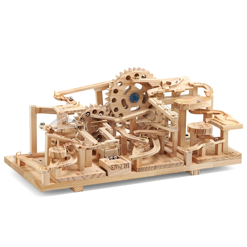 Bricks Set Maze Balls Assembling Kids Building Block Marble Run Wooden Educational Toys Wooden Blocks STEM Toy