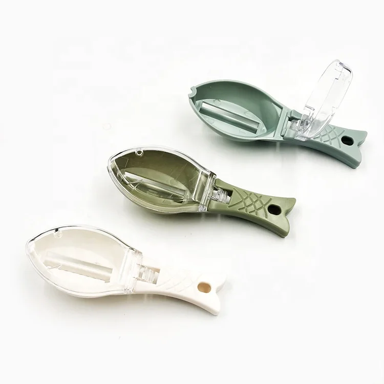 Fish Scale Planer with Lid Manual Remove Fish Scaler Skin Brush Fish Scraper Knife Sea Food Tools