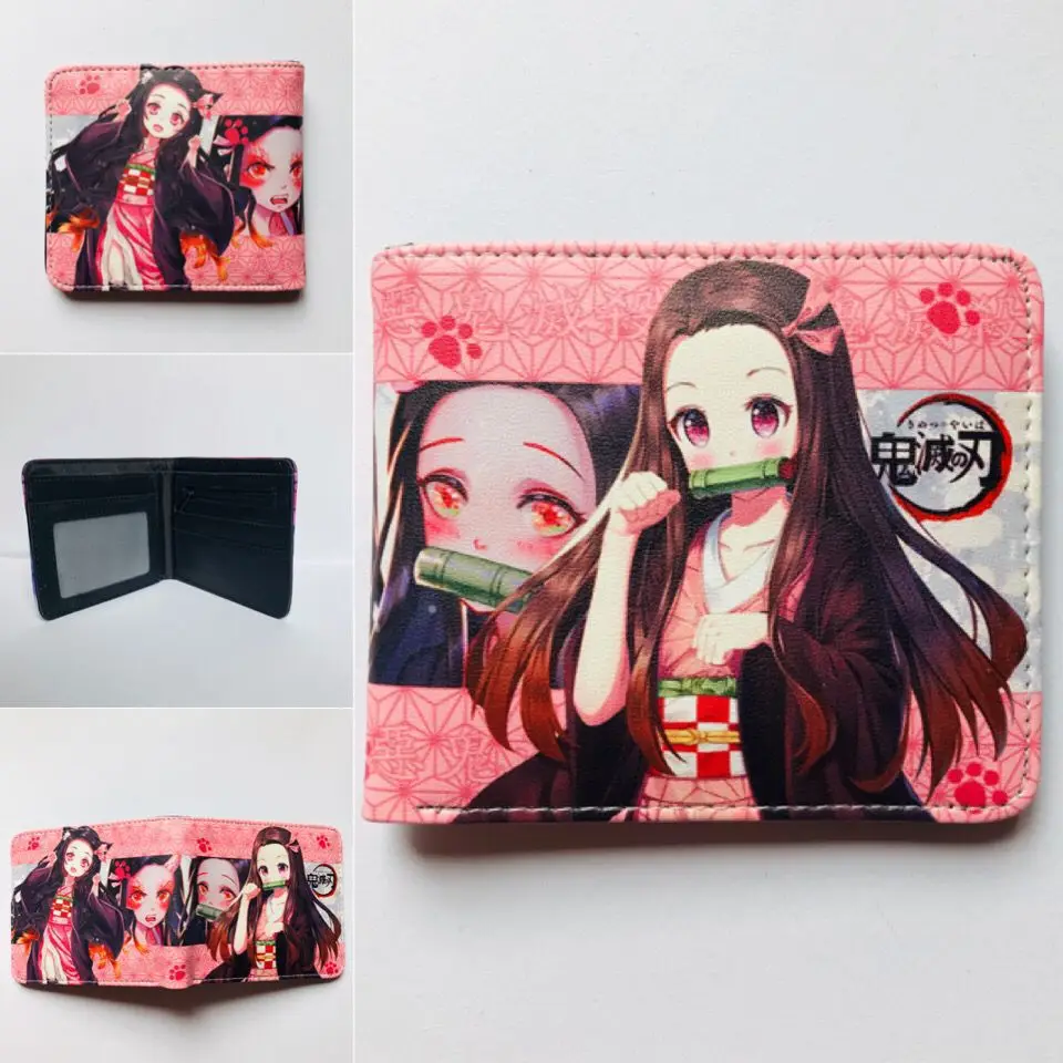 28 Styles Cartoon Anime teenagers PU leather wallet Kamado Tanjirou Kamado Nezuko Anime Wallets Coin Purse Demon Slayer
