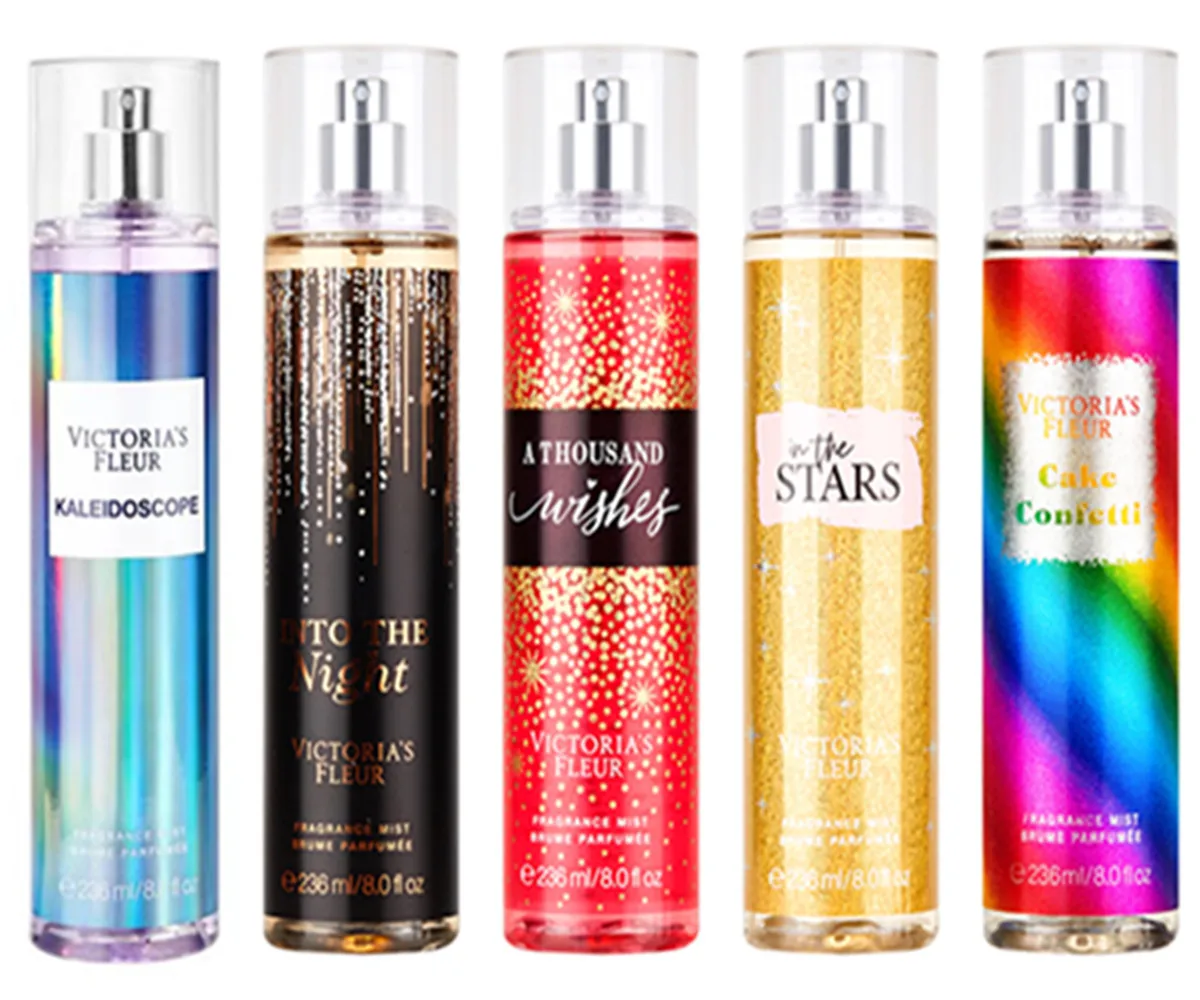 Готов к отправке, новый дизайн, 250 мл, перламутровый блестящий цветок «Виктория Флёр», аромат фруктов, туман для тела для женщин, парфюм для плитки и дерева
