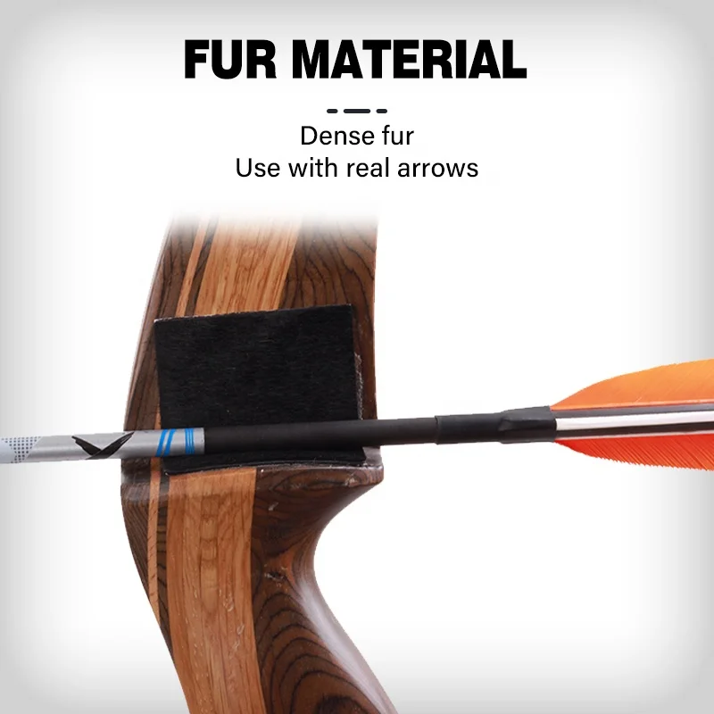 Archery Arrow Rest Fur Traditional Recurve Bow Mongolian Longbow Protective Accessories Set Practice Training Equipments