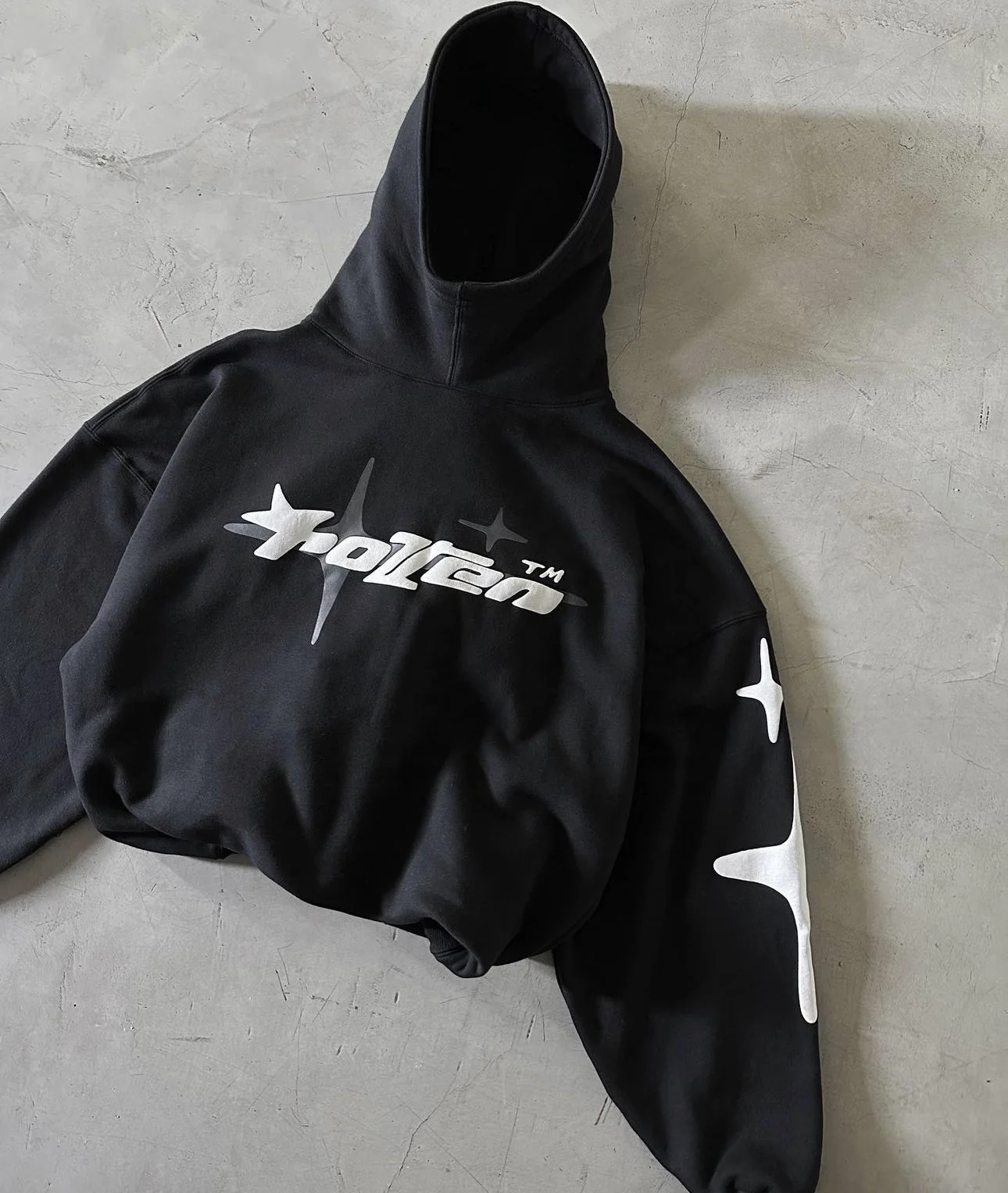 Yingling Custom 600 gsm 3d print hoodies crop fit Heavyweight brushed cotton set cropped boxy hoodie for men