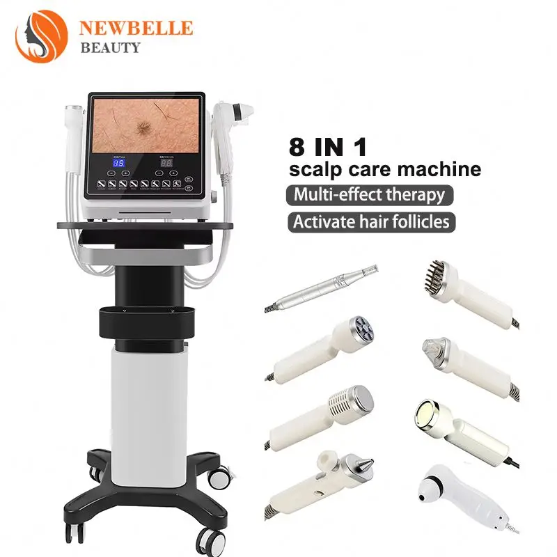 Usb Rechargeable Hair Loss Treatment 8 IN 1 Hair Analysis Scalp Care Analyzer Regrowth Massage Growth Machine
