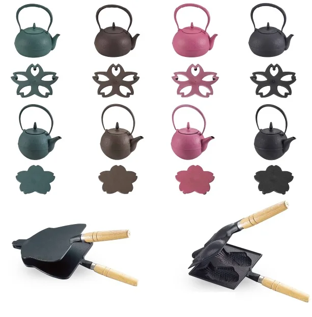 
Japanese traditional craft tea iron kettle cast iron plate sets 