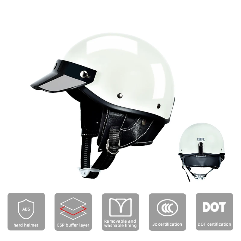 Motorcycle Helmet Manufactures Chinese Factory High Quality Abs Material Retro Helmet Half Helmet Unisex
