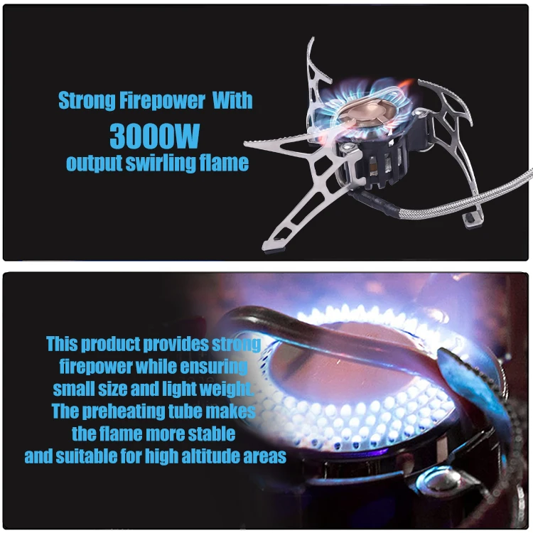 HOMFUL Camping Gas Stove Burner 3000W Adjustable Ultralight Backpacking Stove Windproof Camp Portable Propane Stove