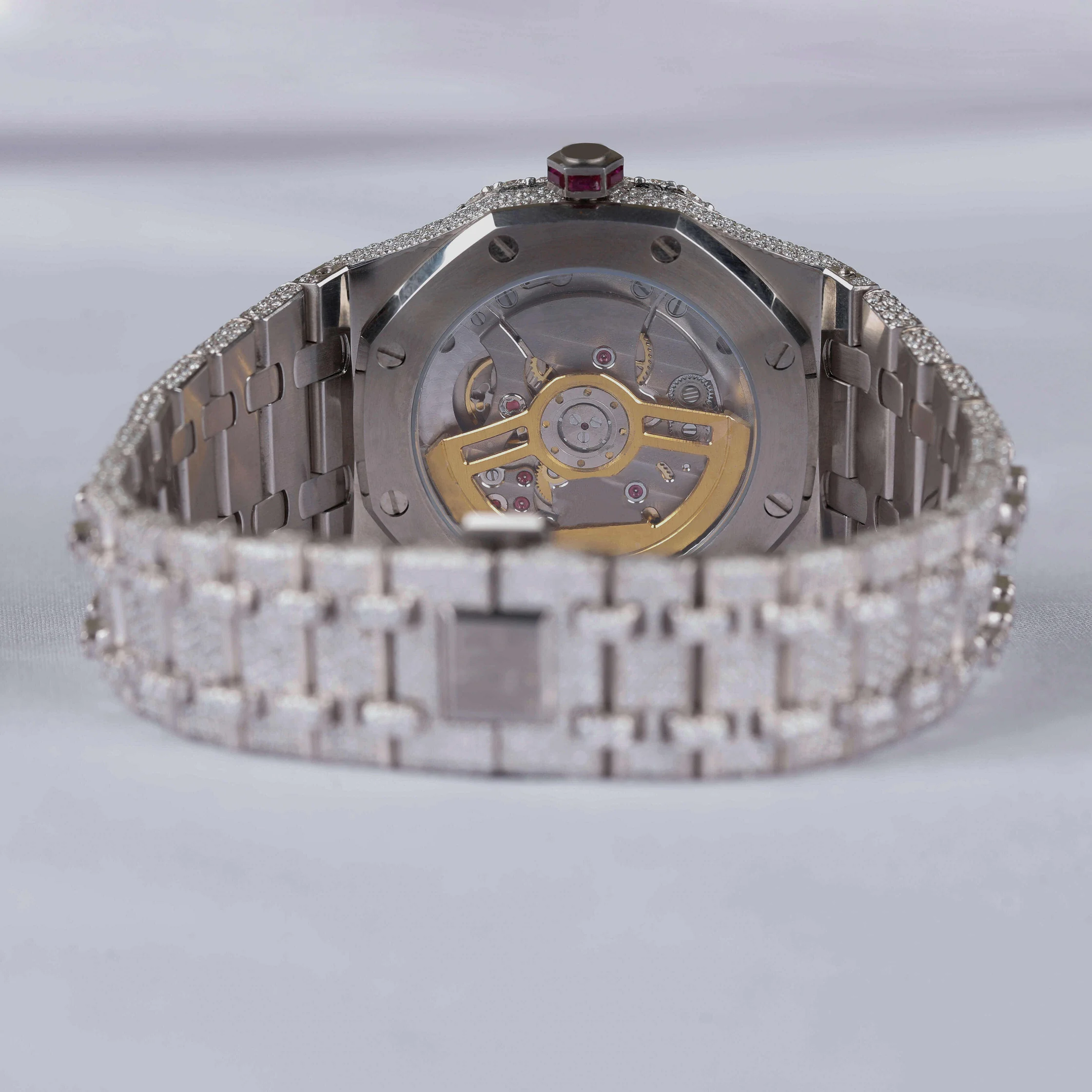 Fully Iced Out Ap Watches Buss Down Super Clone VVS Clarity Moissanite Watch for Men Party and Wedding Wear from Indian Supplier