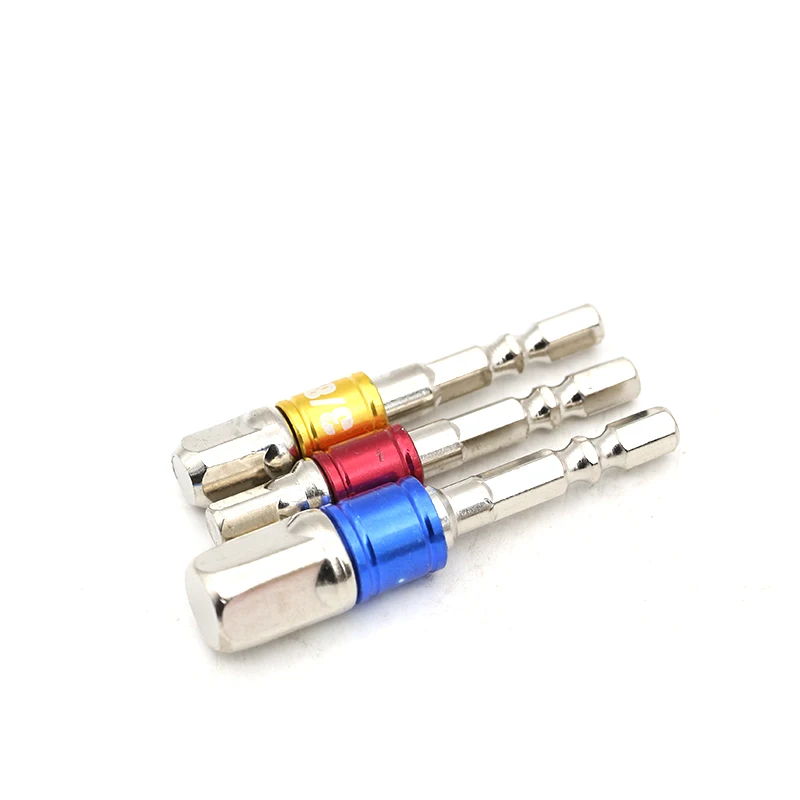 1/4'Hex Shank Square Nut Driver Power Drill Bit AD Extension Rod Socket Adapter Set