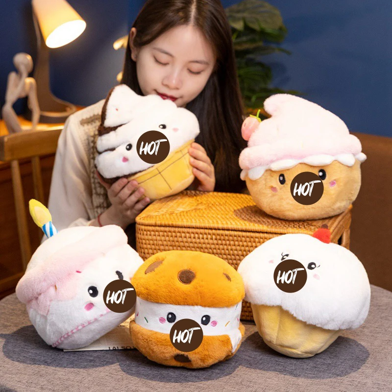 Low Price Cartoon Birthday Cake Ice Cream Plush Doll Decoration Squishy Toy