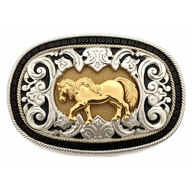 OEM Logo Hebillas De Cinturon Belts Buckle Hook Hardware Logo for Men Big Western Cowboy Belt Buckle