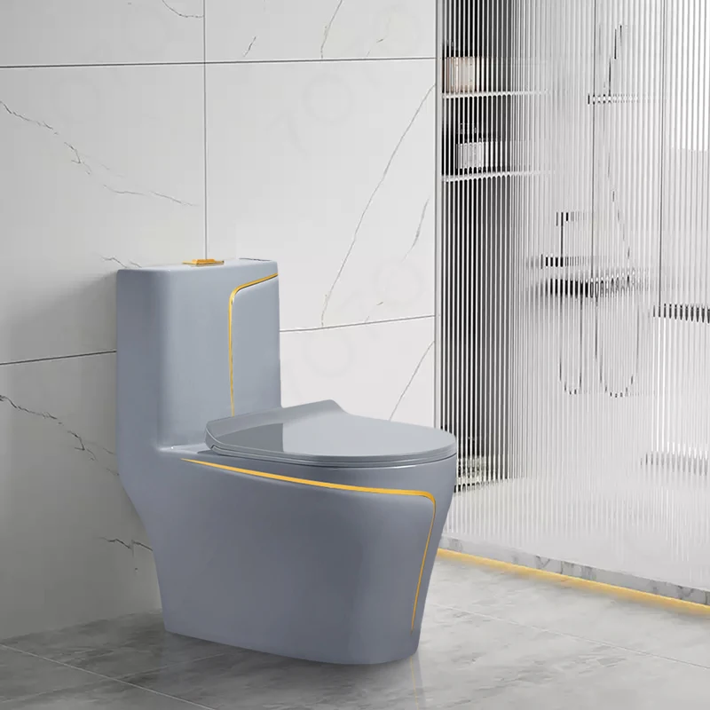 Standard Simple Water Closet Vortex Flush Siphonic One Piece Toilet Bathroom Wc Ceramic Black Toilet Bowl