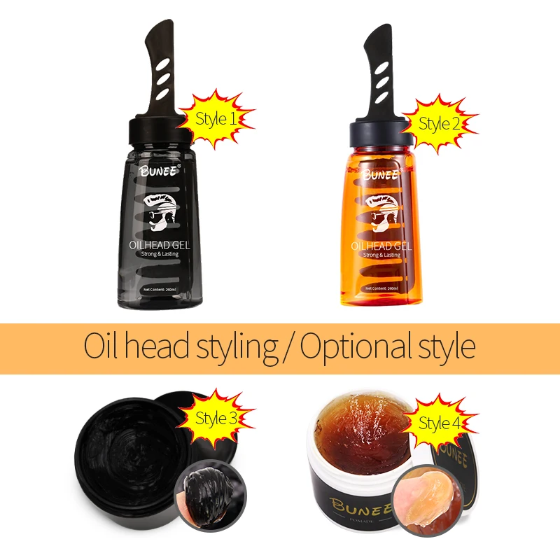 Private Label Hair Styling Gel For Men Fast Lasting With Comb Powerful Hair Oil Head Hair Wax