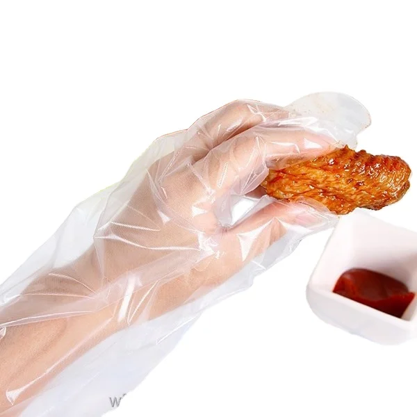 Sample free wholesale 100pcs food grade disposable pe gloves for kitchen use