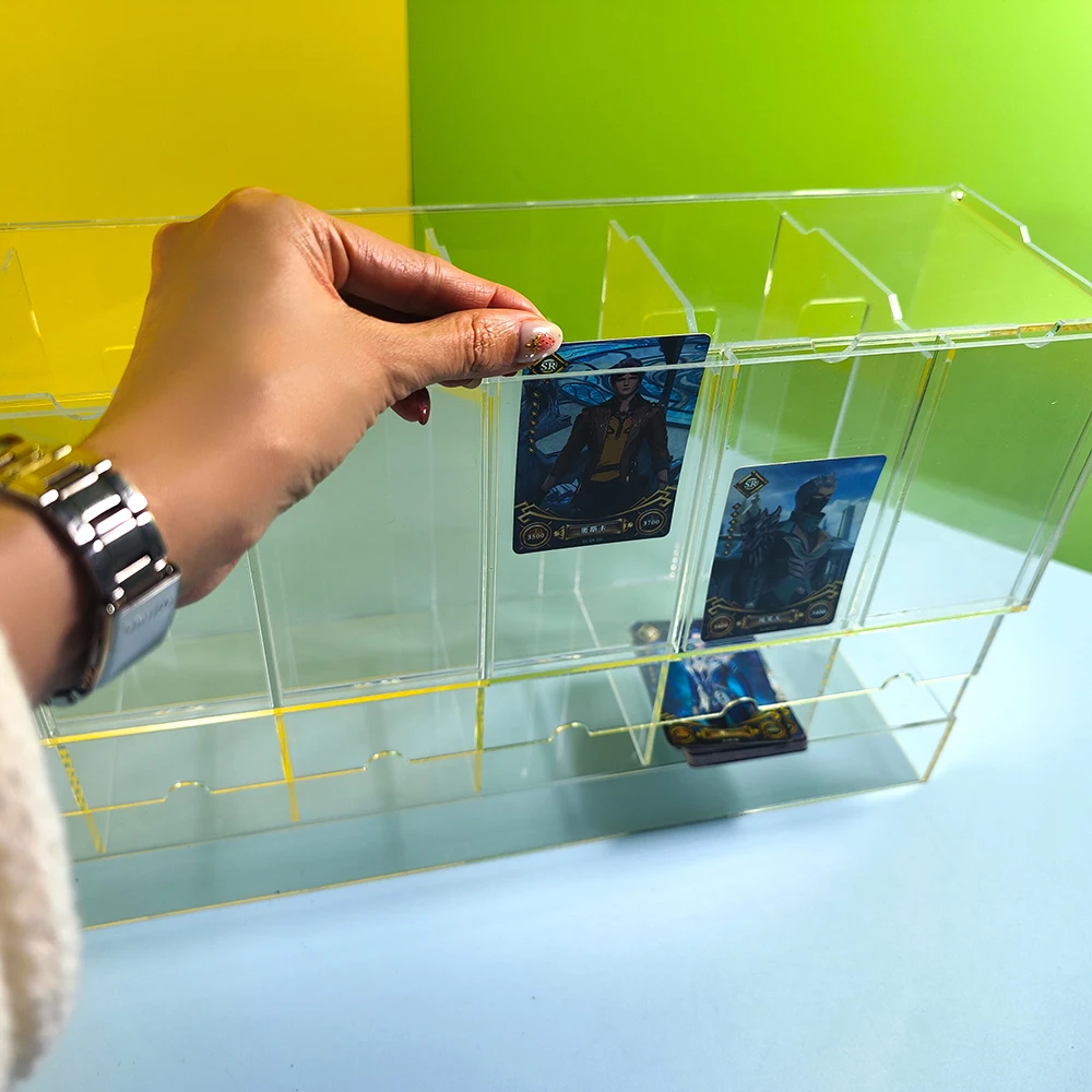 customized design and size clear acrylic booster card pack dispenser