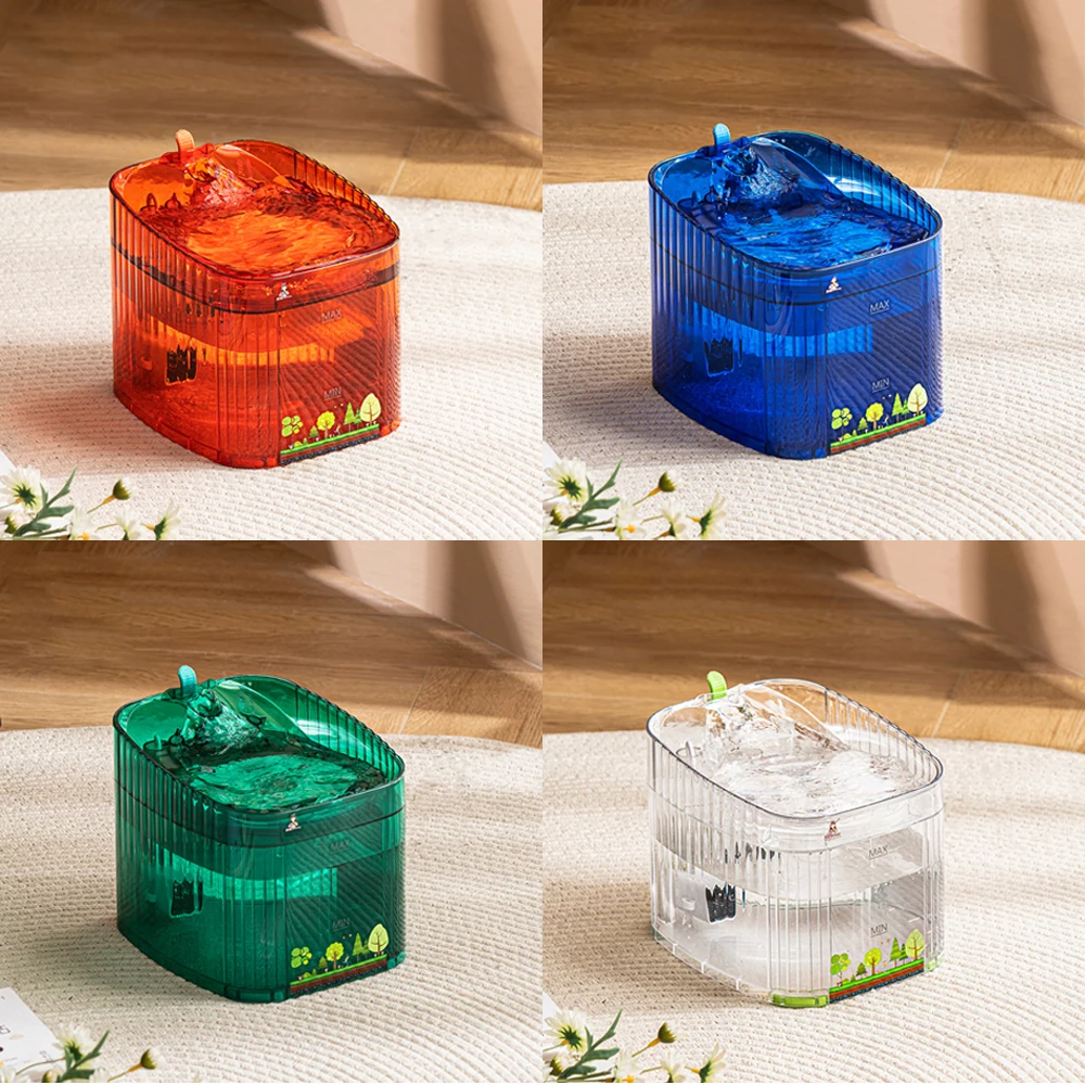 Smart Sensor Pet Water Fountain Filter 2L Capacity Quiet AutoCirculating Flowing Water Bowl for Cats and Dogs