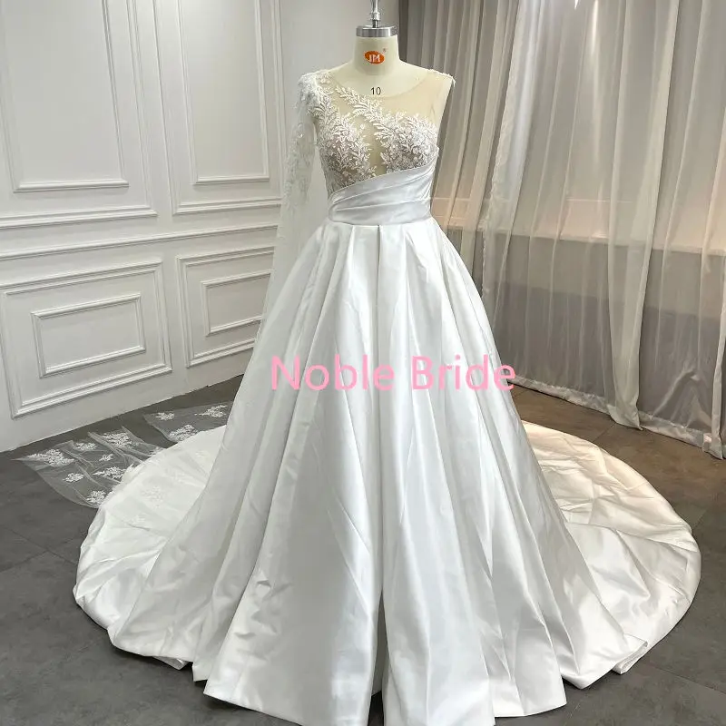 New Design High Quality Stain Wedding Dress 2024 Luxury Bride Wedding Dresses For Women Party
