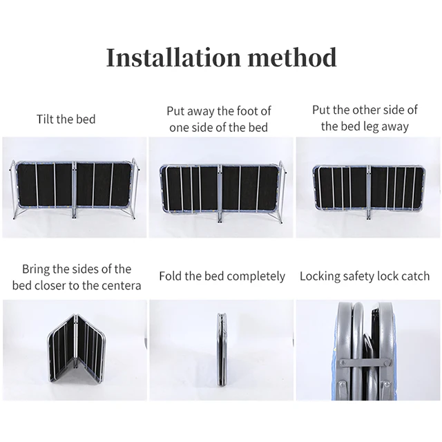 
Folding Portable Stable Strong Structure Adjustable Kids Adults Camping Blank New Foldable Bed 