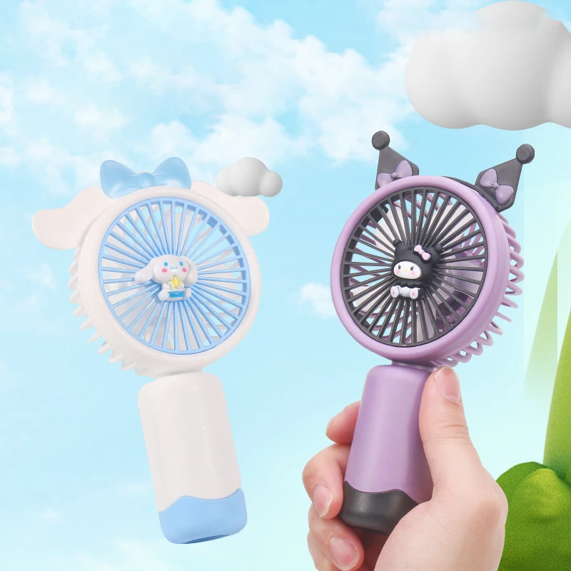 Wholesale Anime Handheld Fan KT Cat USB Charging Summer Fan Cartoon Portable Mini Fan Kawaii Cute Kids Gifts