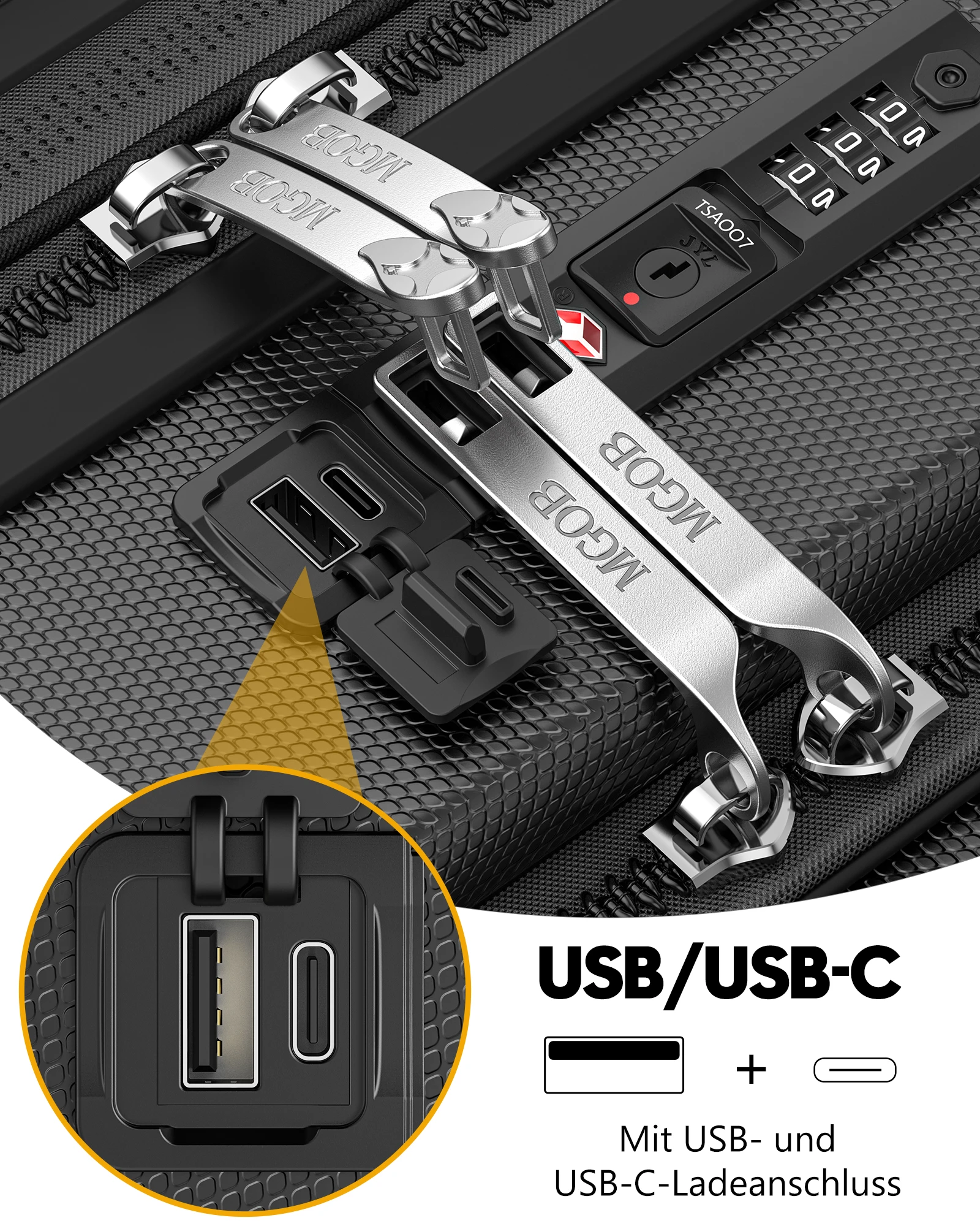 MGOB Customization Multifunction Outdoor Travel PC Luggage 20' TSA lock Carry On Airline suitcase charging luggage Suitcase