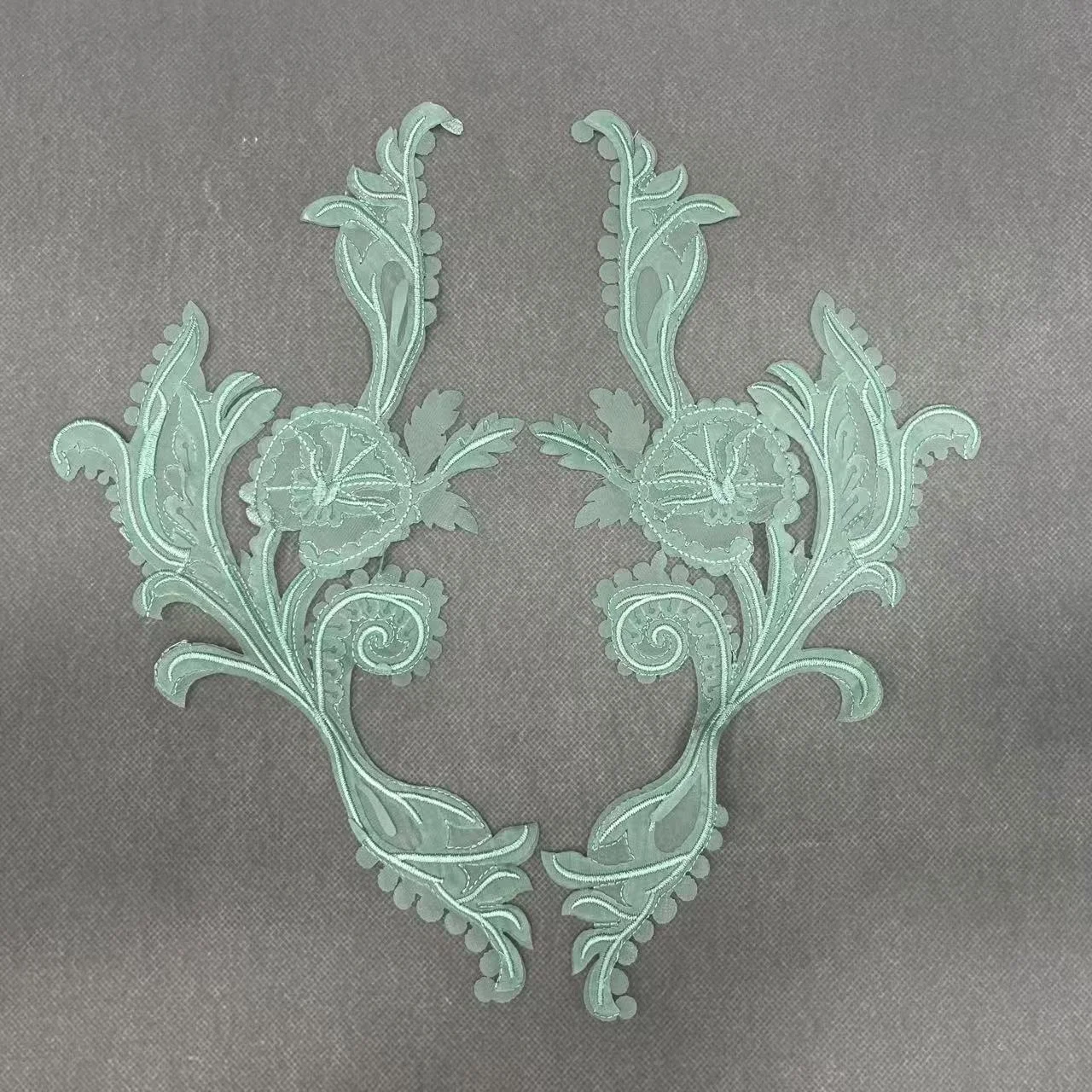 ZSY Custom flower Shape accessories Applique guipure Lace Fabric Pair Patch For DIY