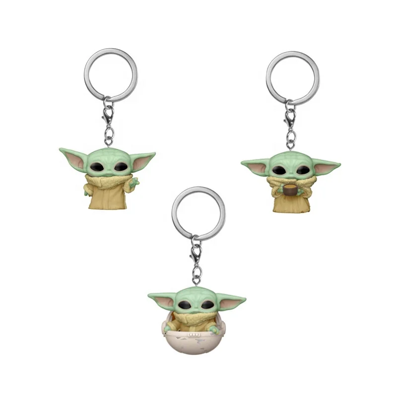
Verified keychain manufacturer wholesale pvc material cute pendant baby yoda keychain 