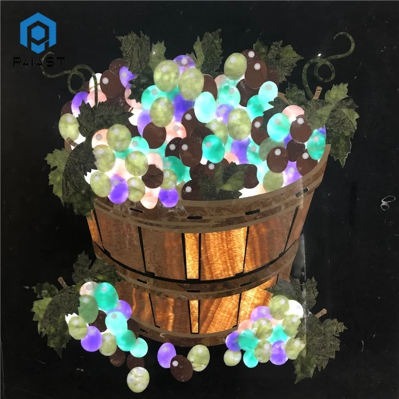 Современный дизайн пол мраморный медальон waterjet инкрустация, оникс backlight background design