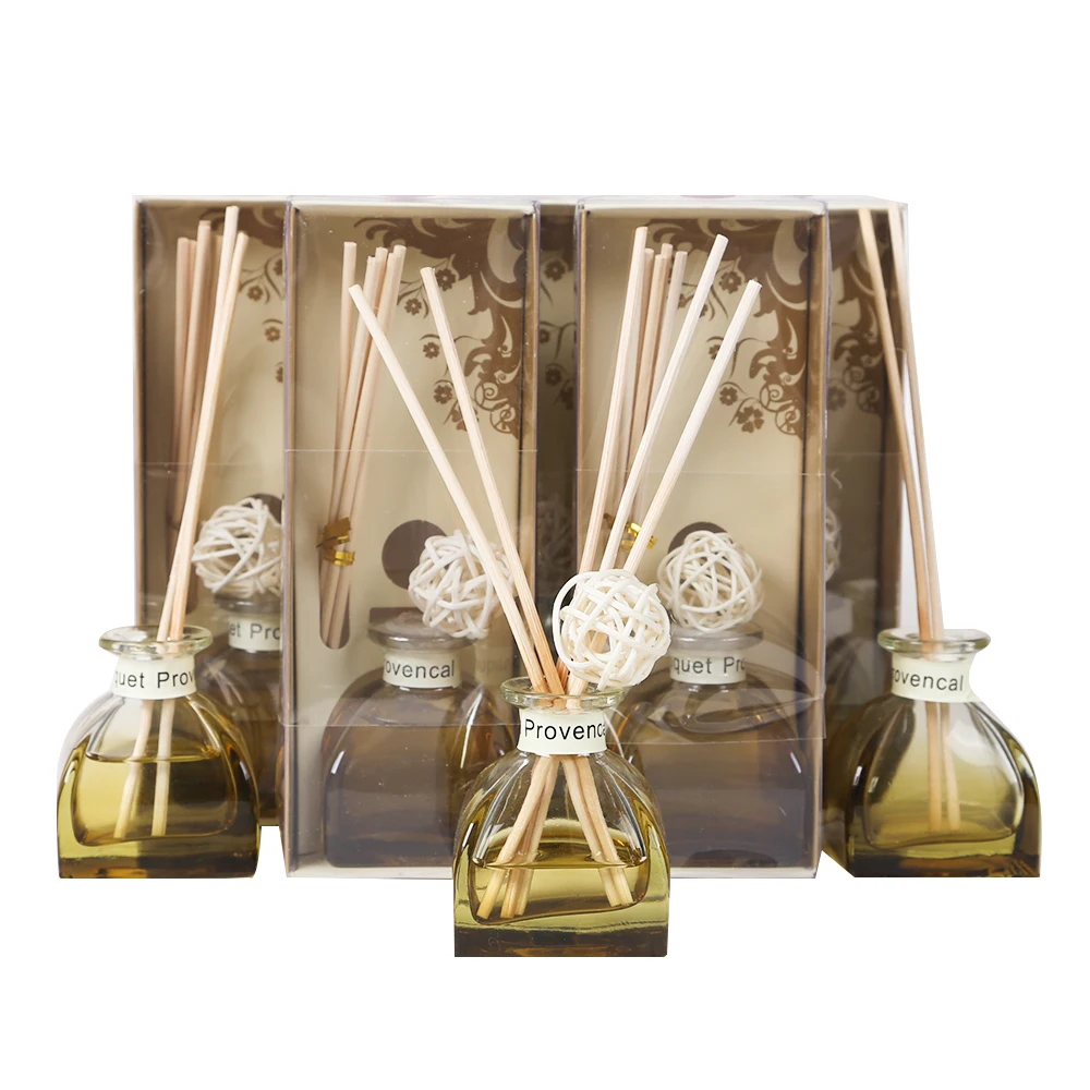 Home Fragrance 50ml perfume rattan stick glass bottle Aroma Reed Diffuser with natural aroma essential oil