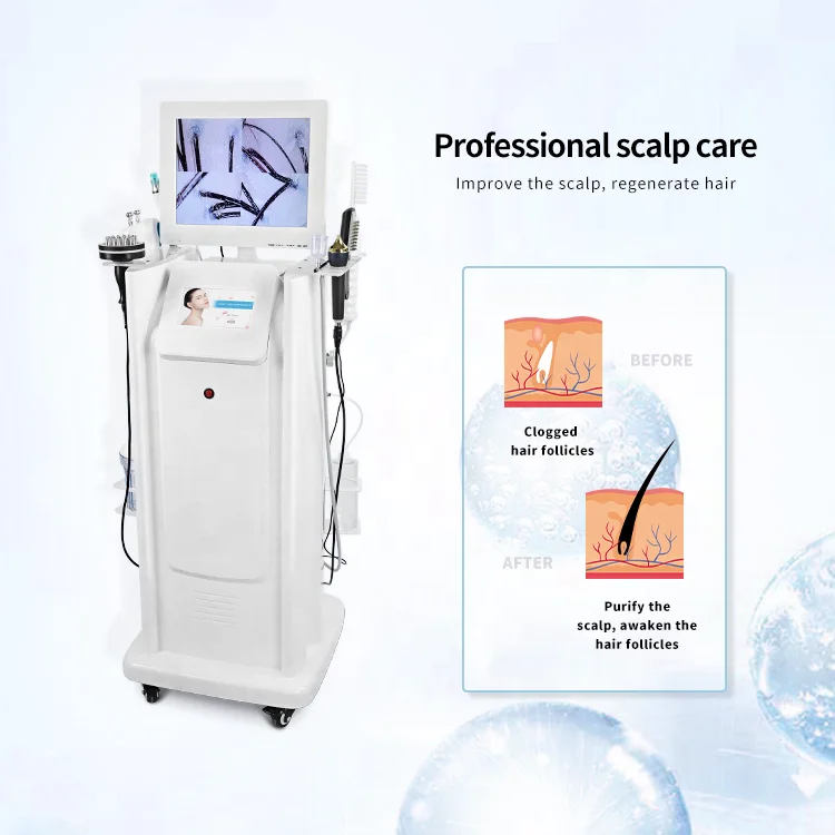 Professional Hair Salon Equipment Hair Treatment Skin And Scalp Analysis Machine 8 In 1 Head Scalp Care Massager