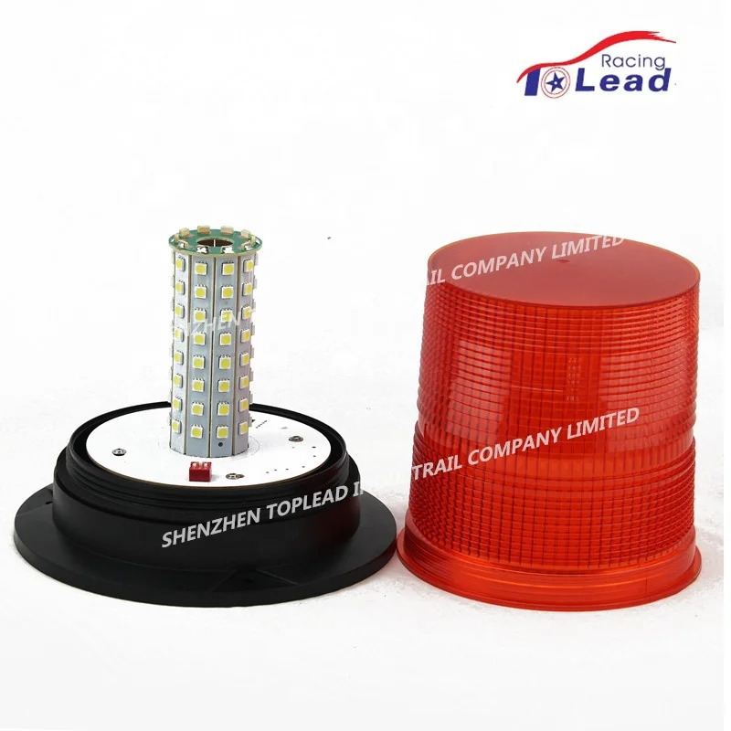 Factory Price DC12-48V  Red LED Strobe Beacon Light, 80 Pieces SMD 5050 Led Flashing and Rotating Emergency Warning Lamp