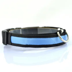 Pet Cat Collar Waterproof USB Rechargeable Nylon Flashing Light Up Plain Nylon Led Dog Collar