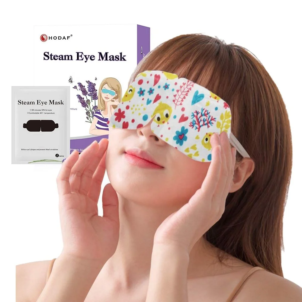 Lavender Scent stable temperature health care air activated warm steam eye mask for travelling and sleeping