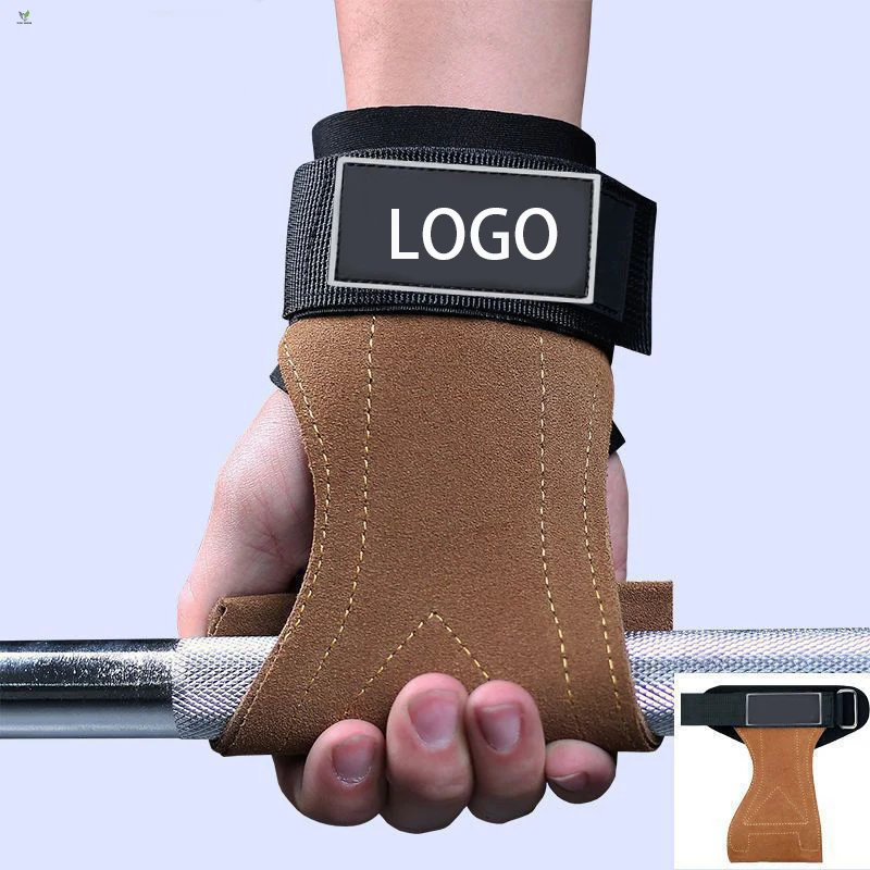 Premium Silicone Padding Protect Palm Hand Lifting Grip Pad Gym Adjustable Wrist Straps for Weight Power