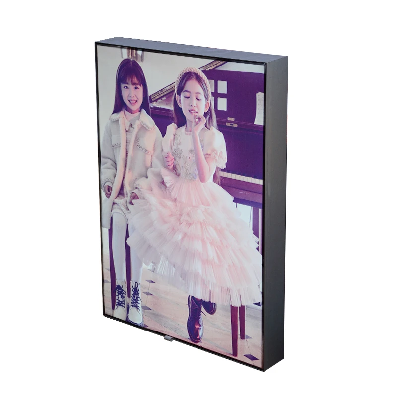 Fashion Wall Mount Slim Allumuim Textile Led Frameless Sign Light Box