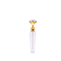 Custom private label new 2ml - 3ml luxury clear empty diamond cap / top cosmetic plastic lip gloss tube container with wand