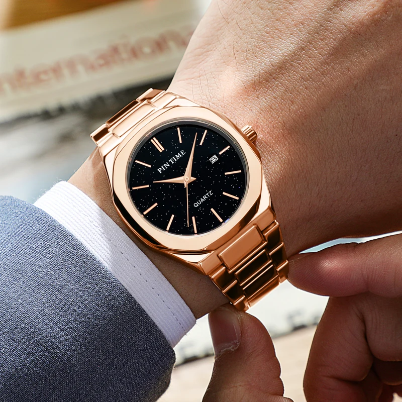  Часы Reloj Hombre наручные деловые брендовые водонепроницаемые Роскошные Кварцевые с