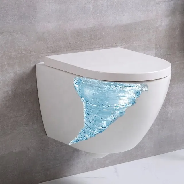 2023 Лидер продаж, однодырочный бесшумный настенный унитаз для ванной комнаты