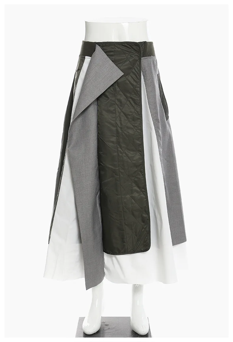 Модная Асимметричная Лоскутная цветная контрастная Повседневная винтажная юбка женские платья и юбки женские юбки