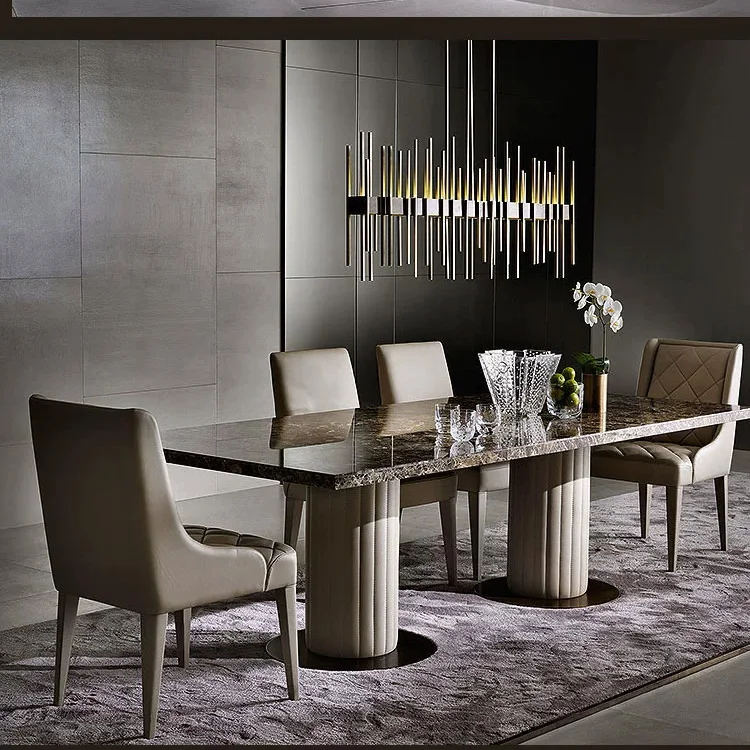 Modern Furniture Fancy Luxury Marble Tops Stainless Steel Dinning Table,Dining table with chairs