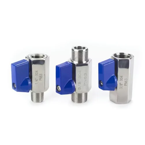 Instrument compact Ball Valve Shutoff valve Stainless Steel Mini Ball Valve 1/4 with Handle for Gas/Water/Oil