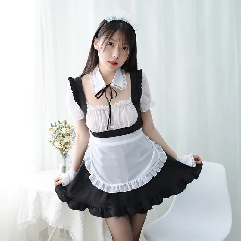 Anime Role Playing Maid Dress Japanese Sexy Female Maid Uniform Lolita Dress for Christmas Halloween Nurse costume Sexy