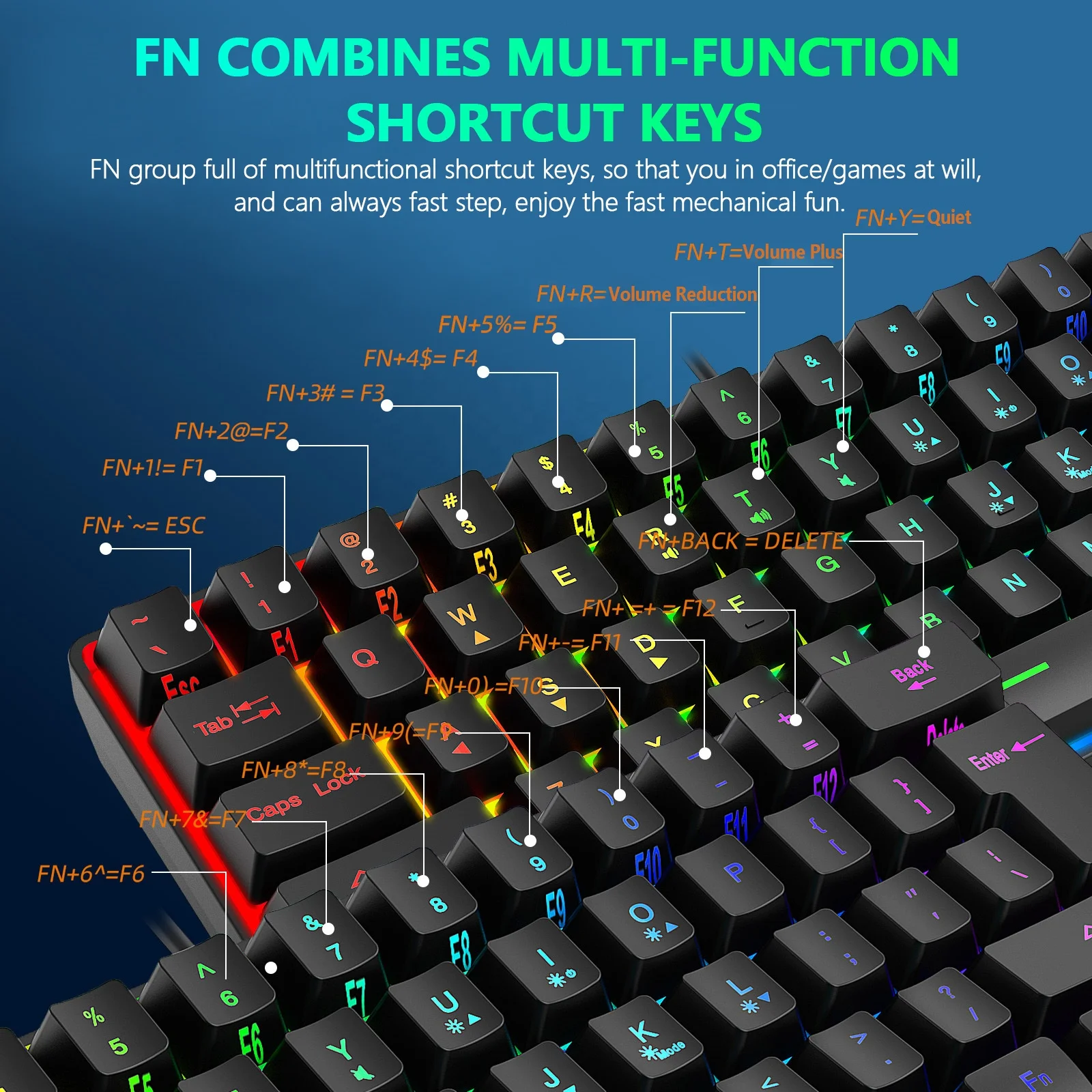 Mechanical Keyboard Rgb Led Backlit Mechinal Hot Swappable Mechanical Gaming Keyboards For Pc Computer Laptop Gaming Keyboards