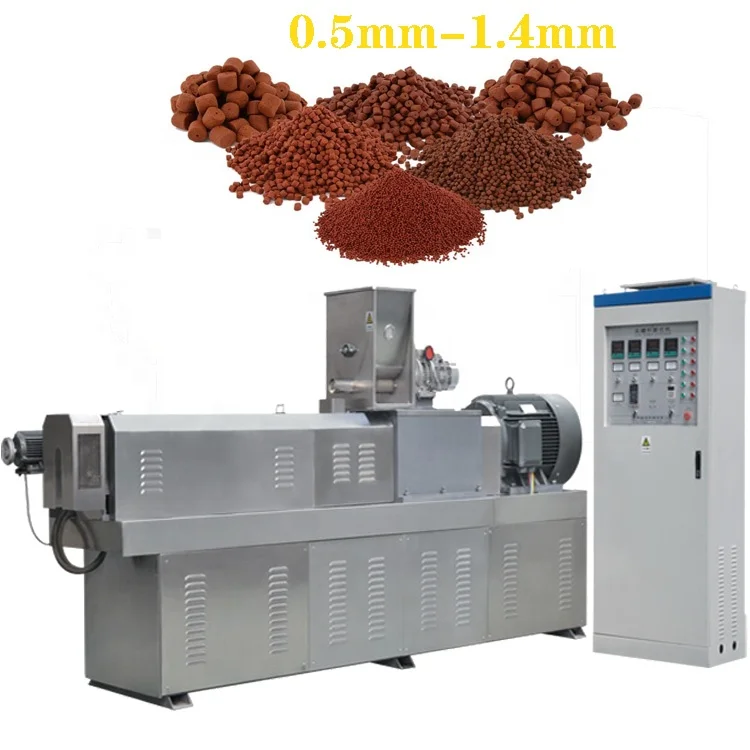 100-2500kg/hr Fish Food Pellet Extrusion Line Feed Extruder Machine Line Plant Device