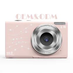Digital Camera 2.7K HD 44MP Vlogging Camera with 16X Digital Zoom,Compact Pocket Camera with Fill Light for Kids Teens