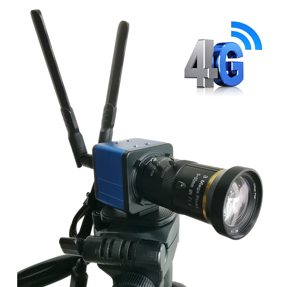 3G 4G box camera live streaming SIM IP Camera SD Card 4G SIM Card CCTV security Move tripod to secure With CS Lens