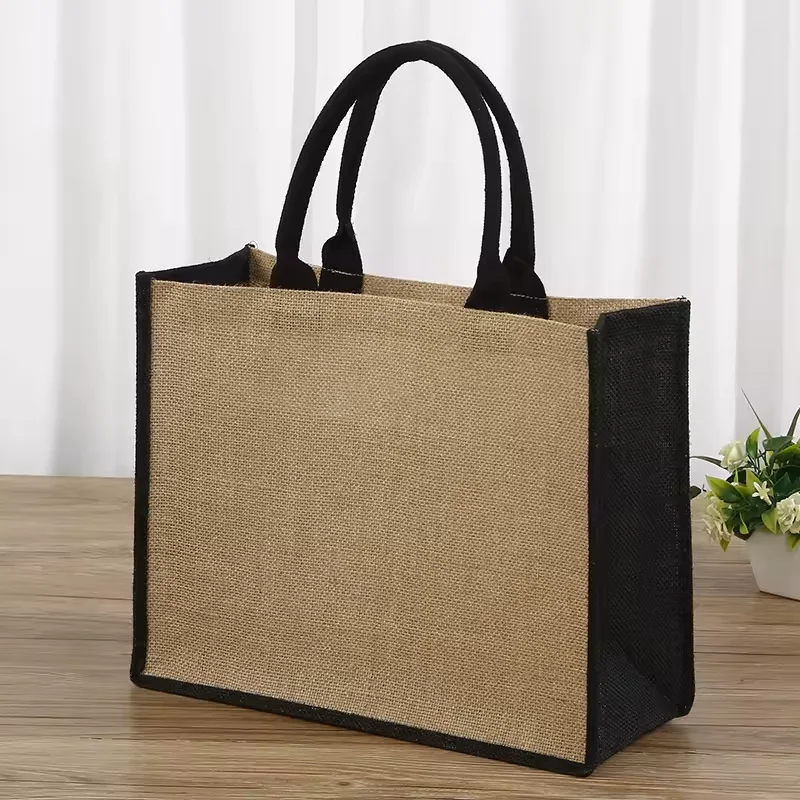 Factory Outlets Manufacturer Direct Sale Cheap Logo Shopping Burlap Jute Tote Bags For Market Shopping Jumbo Natural Bag Bsci