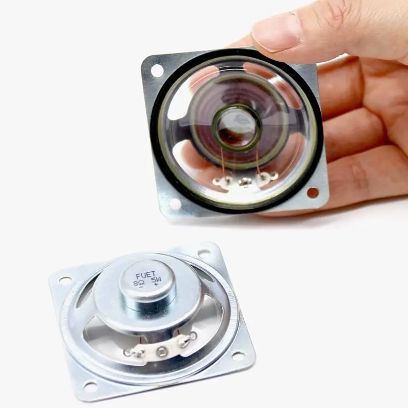 57*57MM Metal Frame Speaker with Fixing Hole 8Ohm 5W Internal Magnet Full Range Waterproof Diaphragm Miniature Loudspeaker