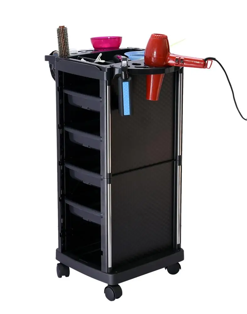 
China wholesale salon furniture Black hair stylist salon trolley beauty 