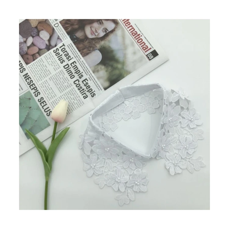 Spot wholesale detachable blouse collar Embroidery Flower Pearl collar