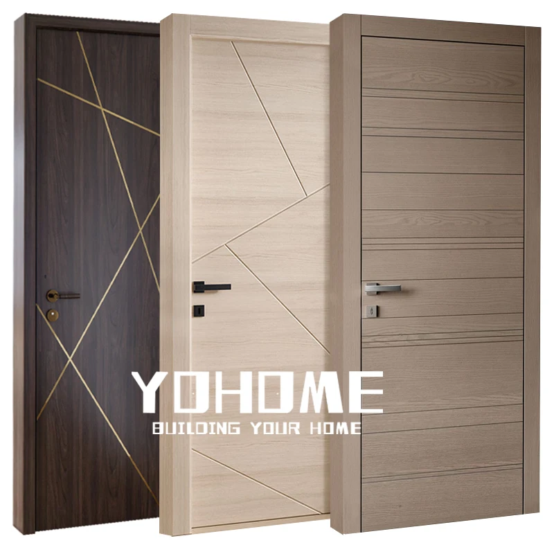 Spanish standard porta da interno smooth wooden interior door soundproof prehung solid interior doors anti-theft interior doors