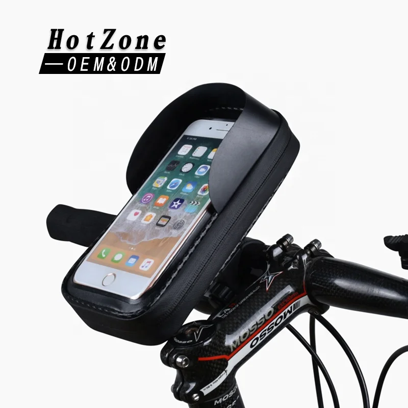 Custom Anti-shake Mobile pouch with 360 Degree Rotation Waterproof Bike Handlebar Bag Cell Phone Holder for Bicycle